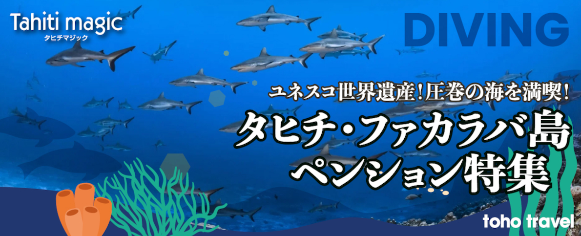 タヒチ・ファカラバ島ペンション特集　ユネスコ世界遺産！圧巻の海を満喫！
